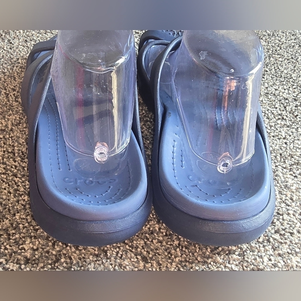 Crocs Women's Monterey Blue Rubber Comfort Sandal Size 11 - Picture 5 of 8